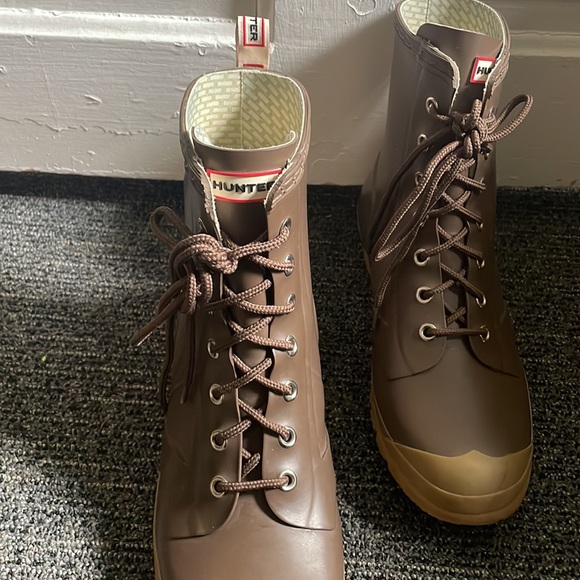 hunter lace up rain boots